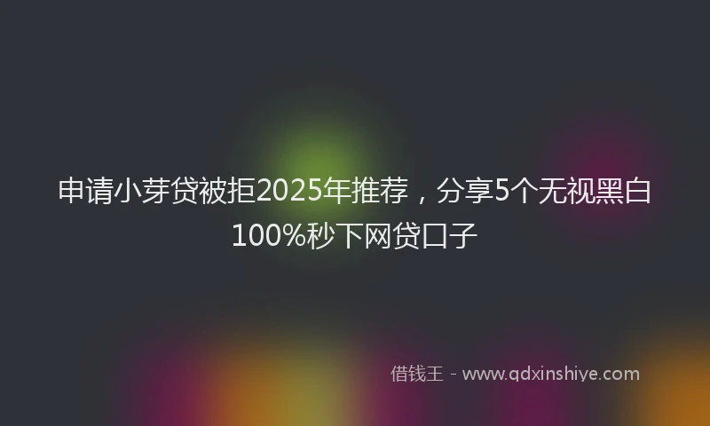 申请小芽贷被拒2025年推荐，分享5个无视黑白100%秒下网贷口子