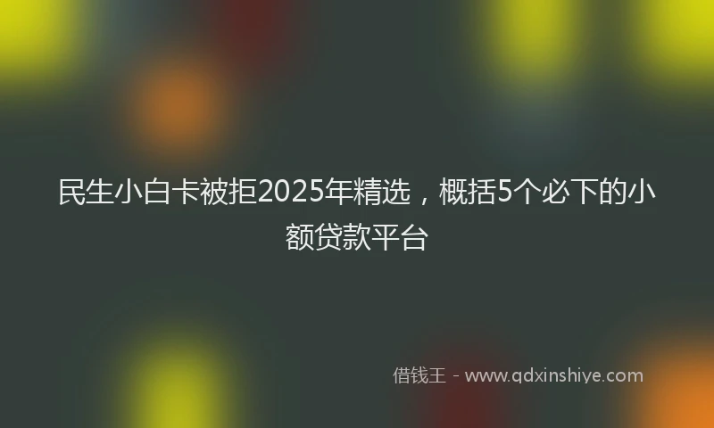 民生小白卡被拒2025年精选，概括5个必下的小额贷款平台
