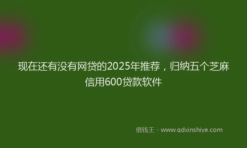 现在还有没有网贷的2025年推荐，归纳五个芝麻信用600贷款软件