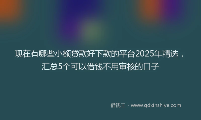 现在有哪些小额贷款好下款的平台2025年精选，汇总5个可以借钱不用审核的口子