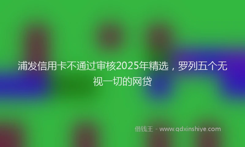 浦发信用卡不通过审核2025年精选，罗列五个无视一切的网贷