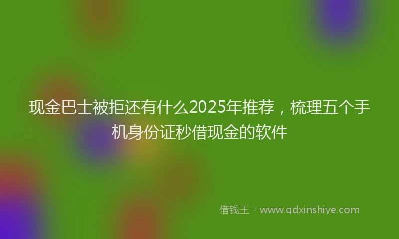 现金巴士被拒还有什么2025年推荐，梳理五个手机身份证秒借现金的软件