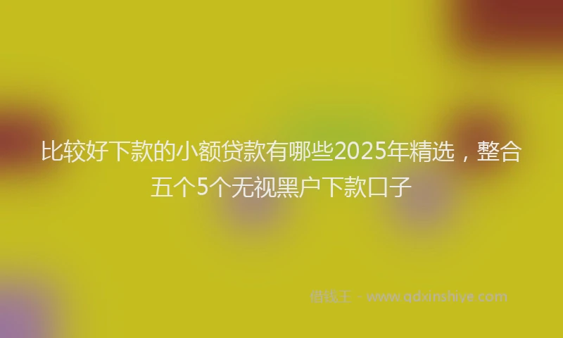 比较好下款的小额贷款有哪些2025年精选，整合五个5个无视黑户下款口子