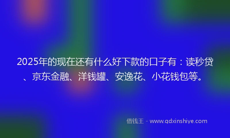 2025年的现在还有什么好下款的口子有：读秒贷、京东金融、洋钱罐、安逸花、小花钱包等。