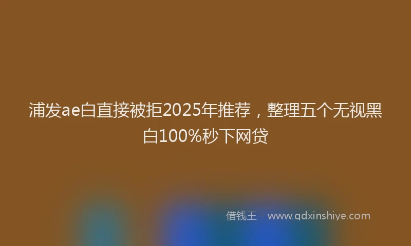 浦发ae白直接被拒2025年推荐，整理五个无视黑白100%秒下网贷