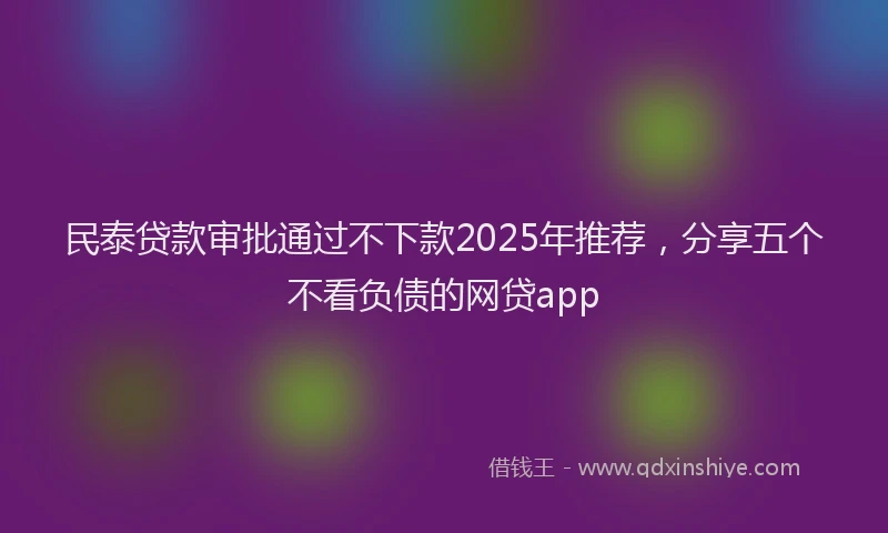 民泰贷款审批通过不下款2025年推荐，分享五个不看负债的网贷app