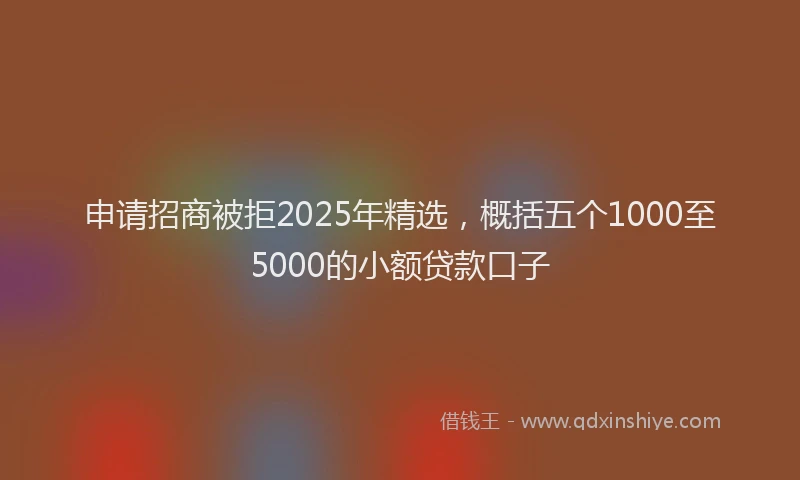 申请招商被拒2025年精选，概括五个1000至5000的小额贷款口子