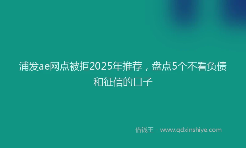 浦发ae网点被拒2025年推荐，盘点5个不看负债和征信的口子