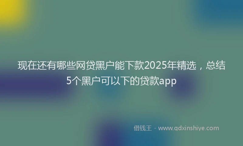 现在还有哪些网贷黑户能下款2025年精选，总结5个黑户可以下的贷款app