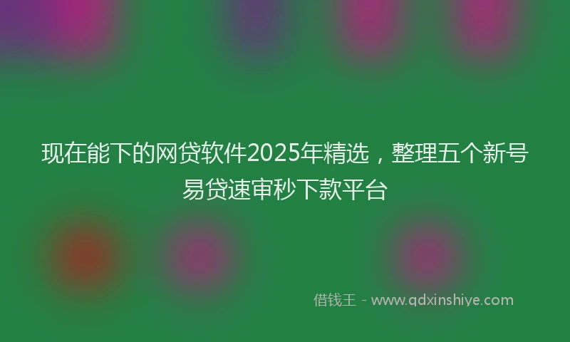 现在能下的网贷软件2025年精选，整理五个新号易贷速审秒下款平台