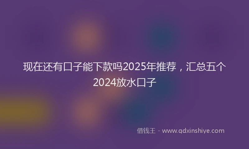 现在还有口子能下款吗2025年推荐，汇总五个2024放水口子