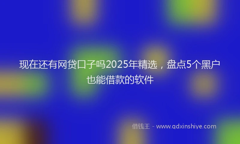 现在还有网贷口子吗2025年精选，盘点5个黑户也能借款的软件