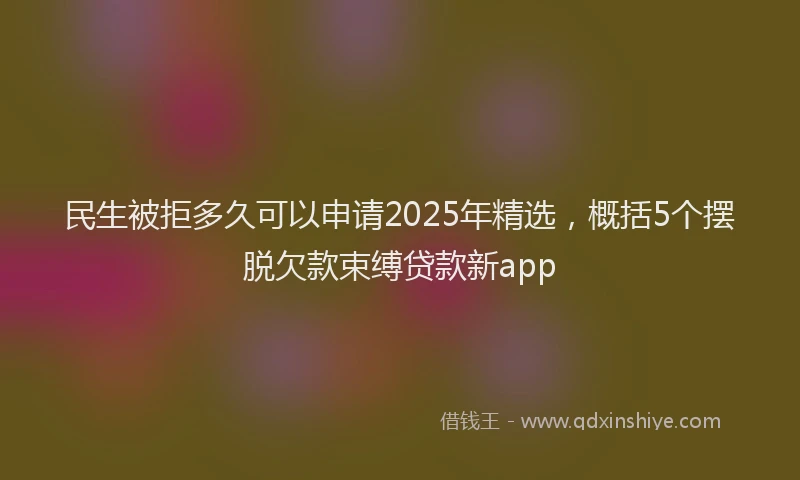 民生被拒多久可以申请2025年精选，概括5个摆脱欠款束缚贷款新app
