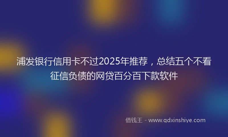 浦发银行信用卡不过2025年推荐，总结五个不看征信负债的网贷百分百下款软件
