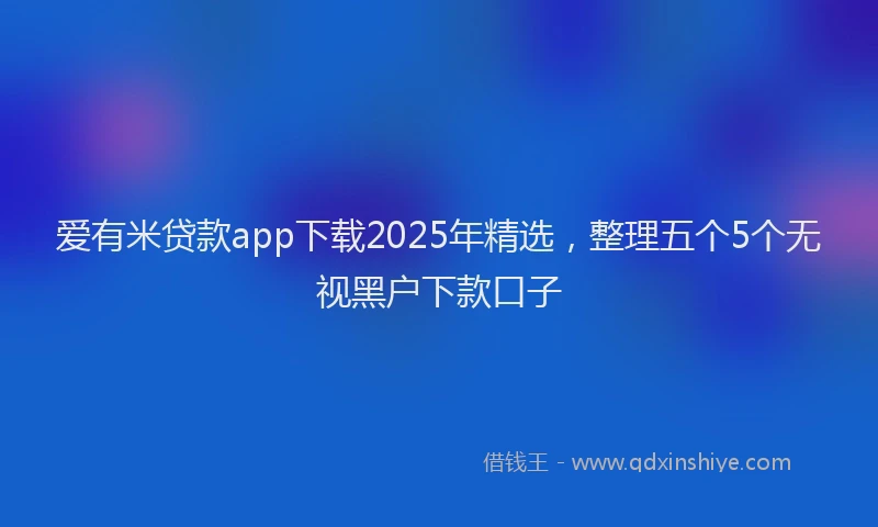 爱有米贷款app下载2025年精选，整理五个5个无视黑户下款口子