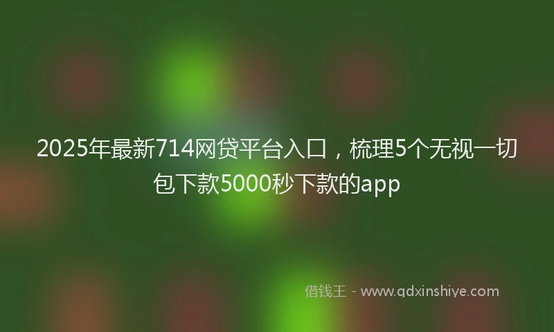 2025年最新714网贷平台入口，梳理5个无视一切包下款5000秒下款的app