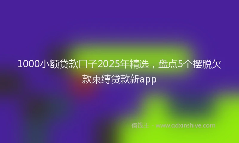 1000小额贷款口子2025年精选，盘点5个摆脱欠款束缚贷款新app