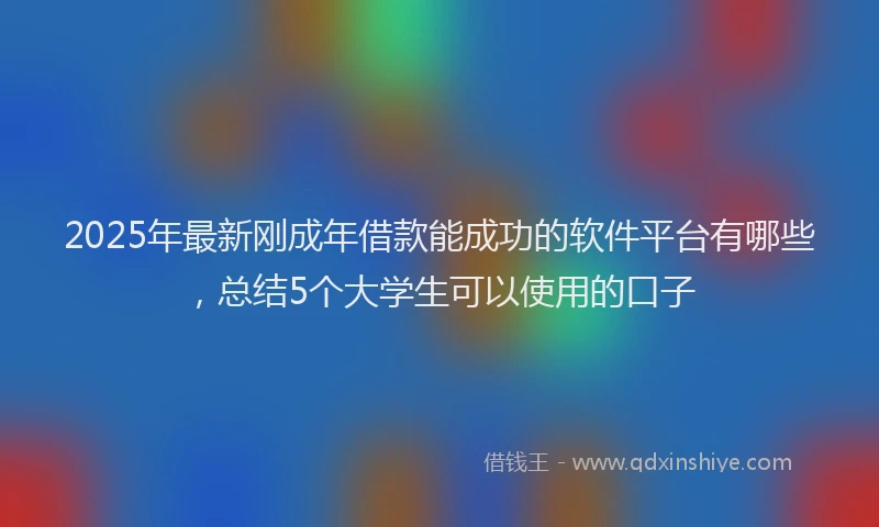 2025年最新刚成年借款能成功的软件平台有哪些，总结5个大学生可以使用的口子
