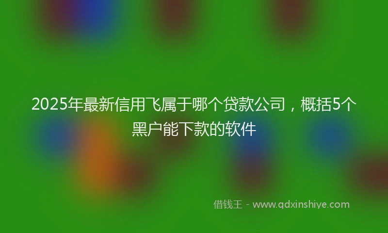 2025年最新信用飞属于哪个贷款公司，概括5个黑户能下款的软件