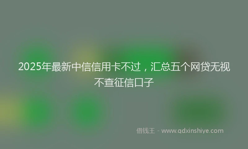 2025年最新中信信用卡不过，汇总五个网贷无视不查征信口子