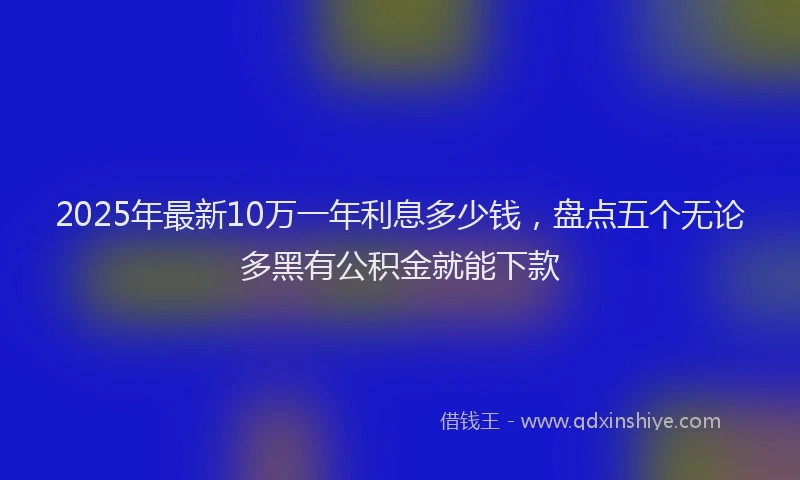 2025年最新10万一年利息多少钱，盘点五个无论多黑有公积金就能下款