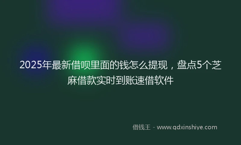 2025年最新借呗里面的钱怎么提现，盘点5个芝麻借款实时到账速借软件