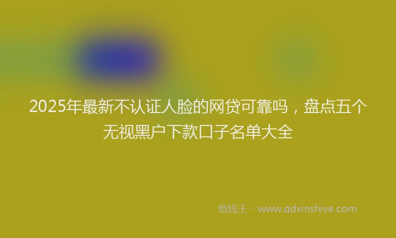 2025年最新不认证人脸的网贷可靠吗，盘点五个无视黑户下款口子名单大全