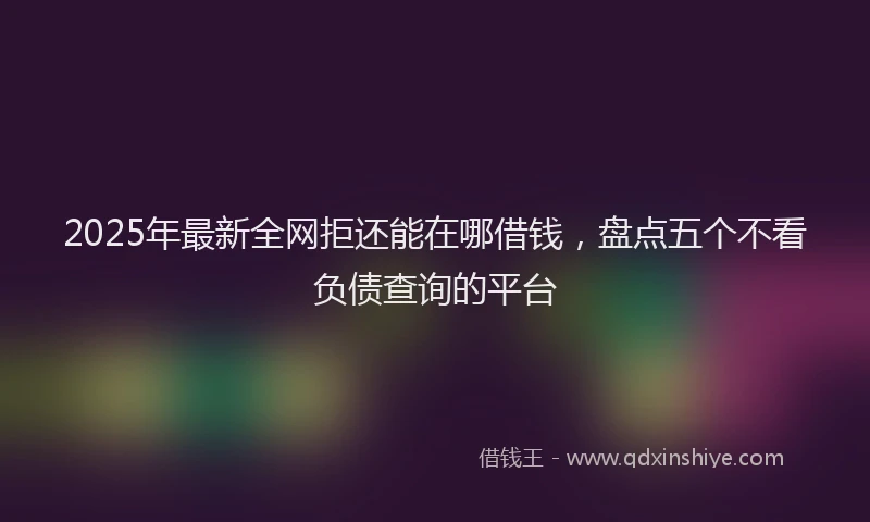 2025年最新全网拒还能在哪借钱，盘点五个不看负债查询的平台