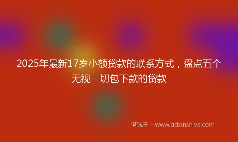 2025年最新17岁小额贷款的联系方式，盘点五个无视一切包下款的贷款