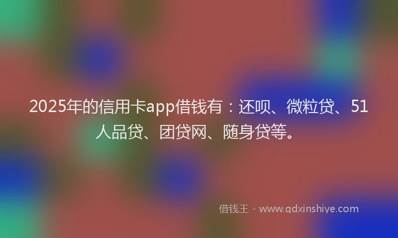 2025年的信用卡app借钱有：还呗、微粒贷、51人品贷、团贷网、随身贷等。