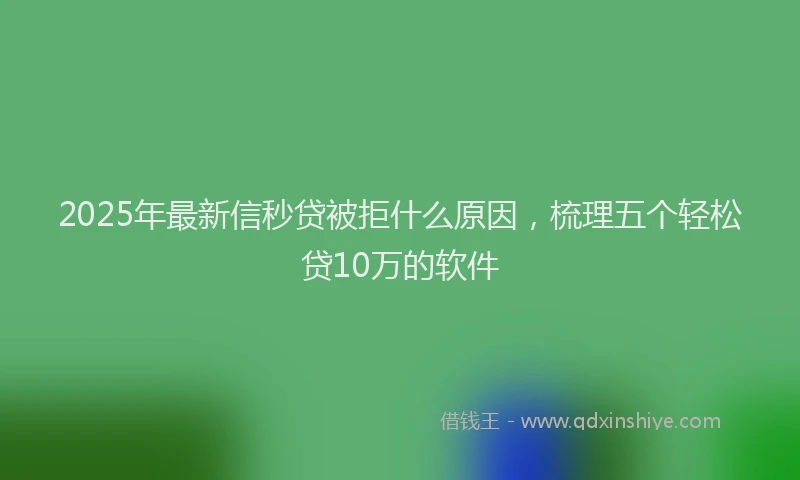 2025年最新信秒贷被拒什么原因，梳理五个轻松贷10万的软件