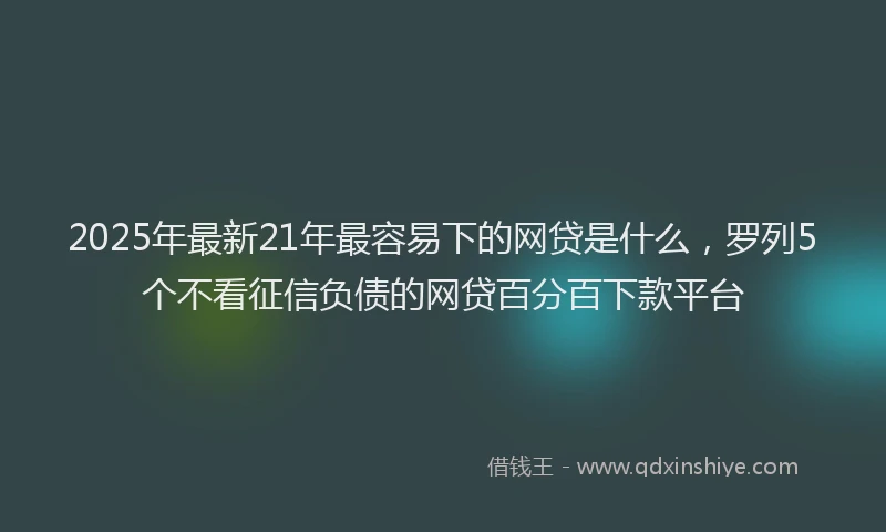 2025年最新21年最容易下的网贷是什么，罗列5个不看征信负债的网贷百分百下款平台