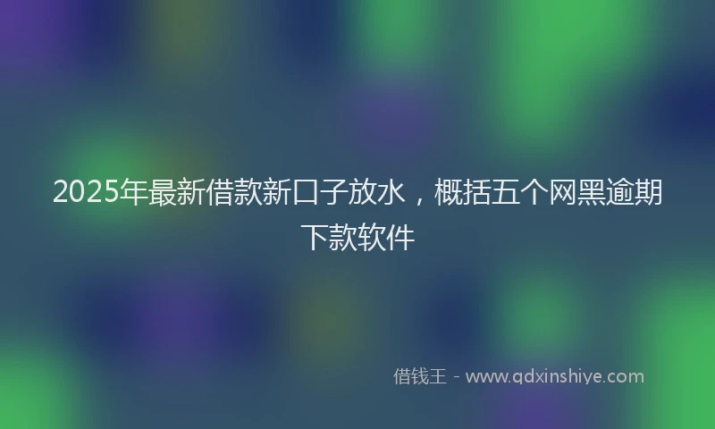 2025年最新借款新口子放水，概括五个网黑逾期下款软件