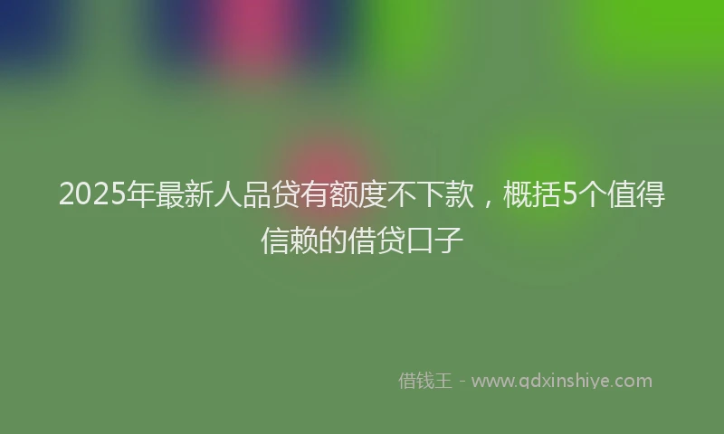 2025年最新人品贷有额度不下款，概括5个值得信赖的借贷口子