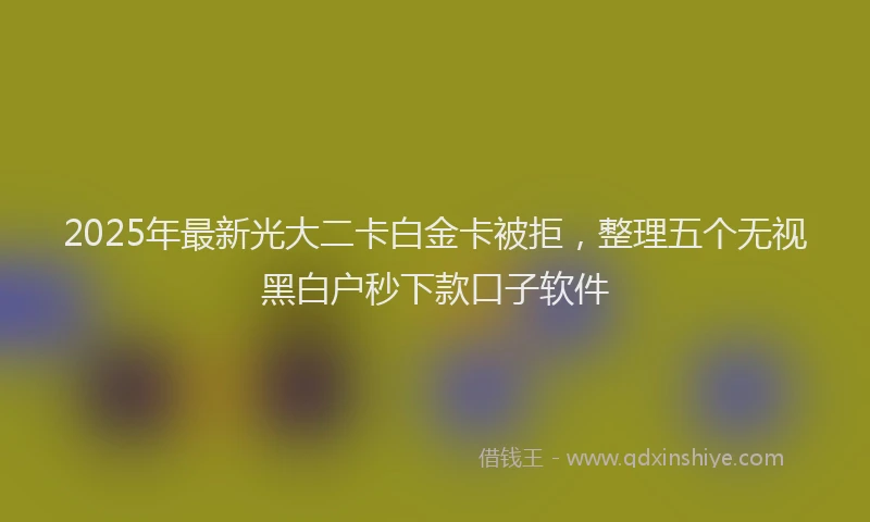 2025年最新光大二卡白金卡被拒，整理五个无视黑白户秒下款口子软件