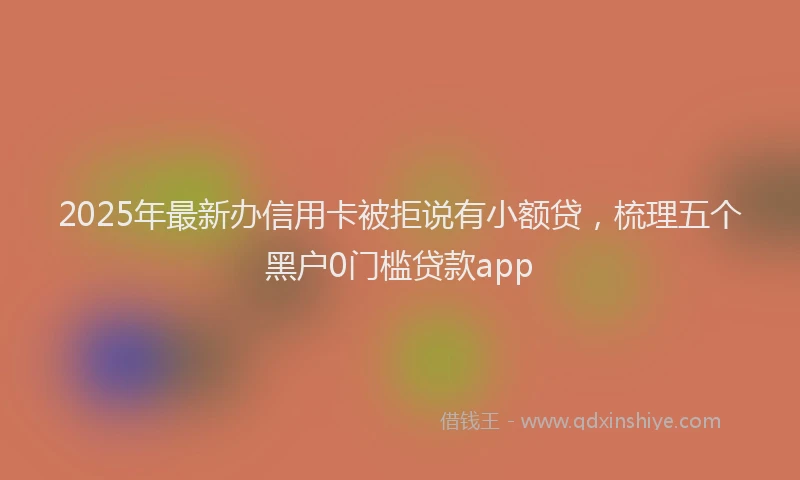 2025年最新办信用卡被拒说有小额贷，梳理五个黑户0门槛贷款app