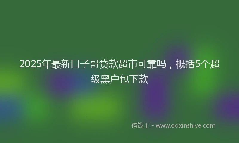 2025年最新口子哥贷款超市可靠吗，概括5个超级黑户包下款