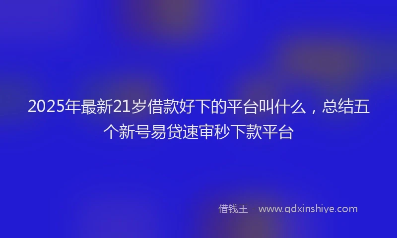 2025年最新21岁借款好下的平台叫什么，总结五个新号易贷速审秒下款平台