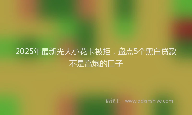 2025年最新光大小花卡被拒，盘点5个黑白贷款不是高炮的口子