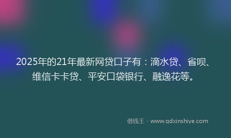 2025年的21年最新网贷口子有：滴水贷、省呗、维信卡卡贷、平安口袋银行、融逸花等。