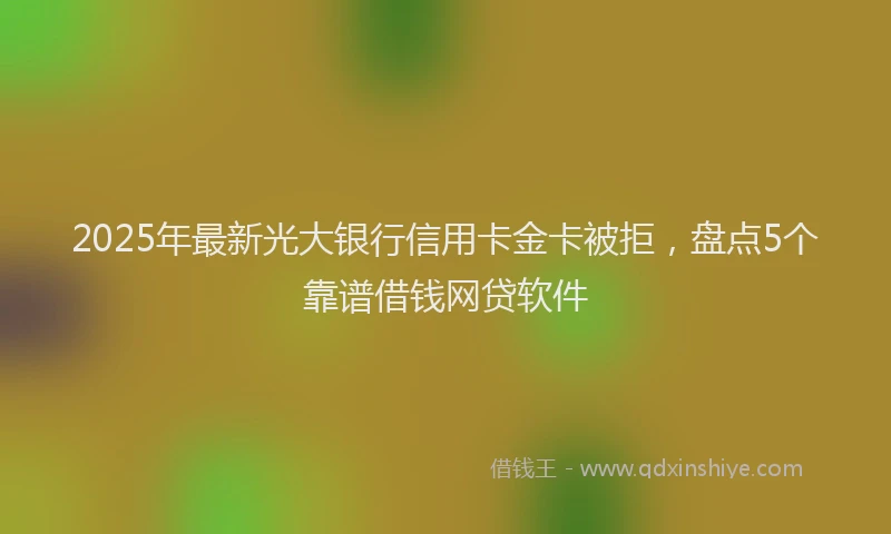 2025年最新光大银行信用卡金卡被拒，盘点5个靠谱借钱网贷软件