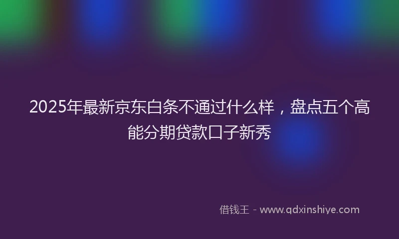 2025年最新京东白条不通过什么样，盘点五个高能分期贷款口子新秀