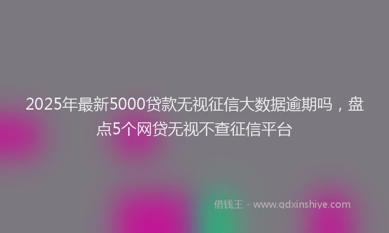 2025年最新5000贷款无视征信大数据逾期吗，盘点5个网贷无视不查征信平台