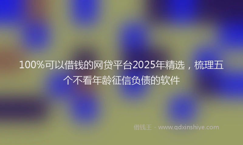 100%可以借钱的网贷平台2025年精选，梳理五个不看年龄征信负债的软件