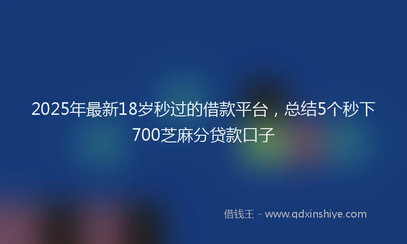 2025年最新18岁秒过的借款平台，总结5个秒下700芝麻分贷款口子