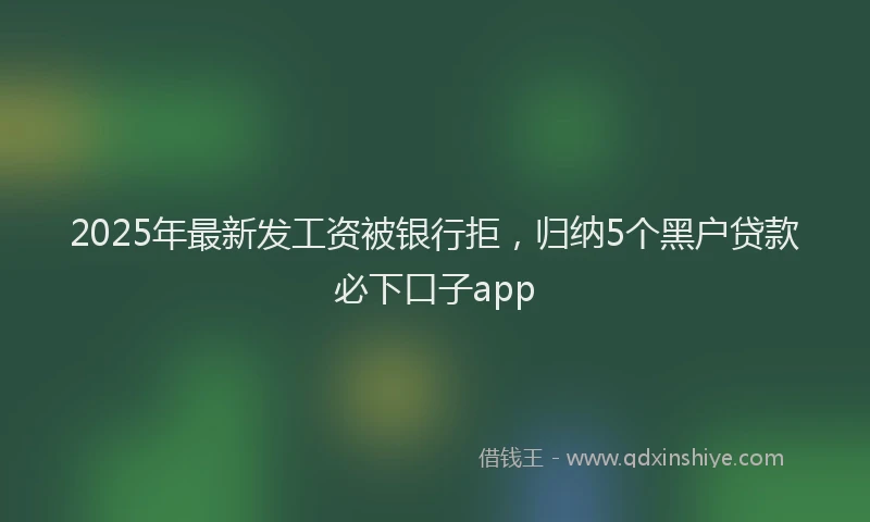 2025年最新发工资被银行拒，归纳5个黑户贷款必下口子app