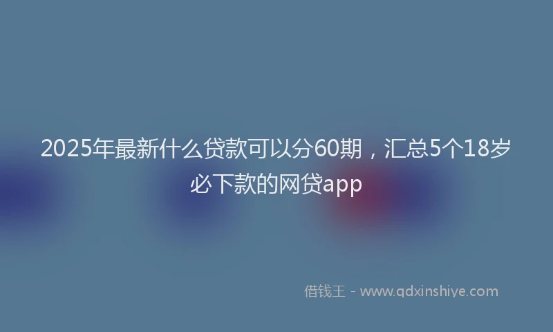 2025年最新什么贷款可以分60期，汇总5个18岁必下款的网贷app