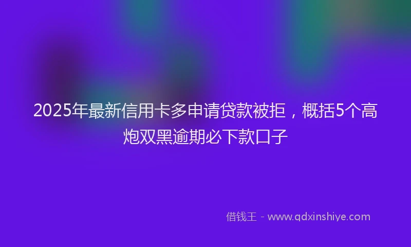 2025年最新信用卡多申请贷款被拒，概括5个高炮双黑逾期必下款口子