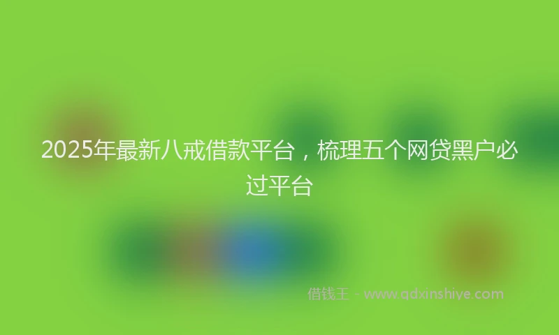 2025年最新八戒借款平台，梳理五个网贷黑户必过平台