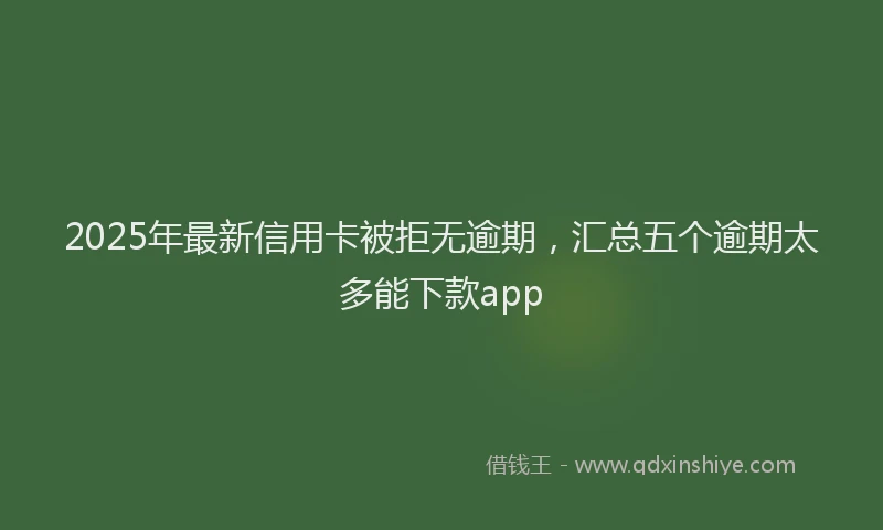 2025年最新信用卡被拒无逾期，汇总五个逾期太多能下款app